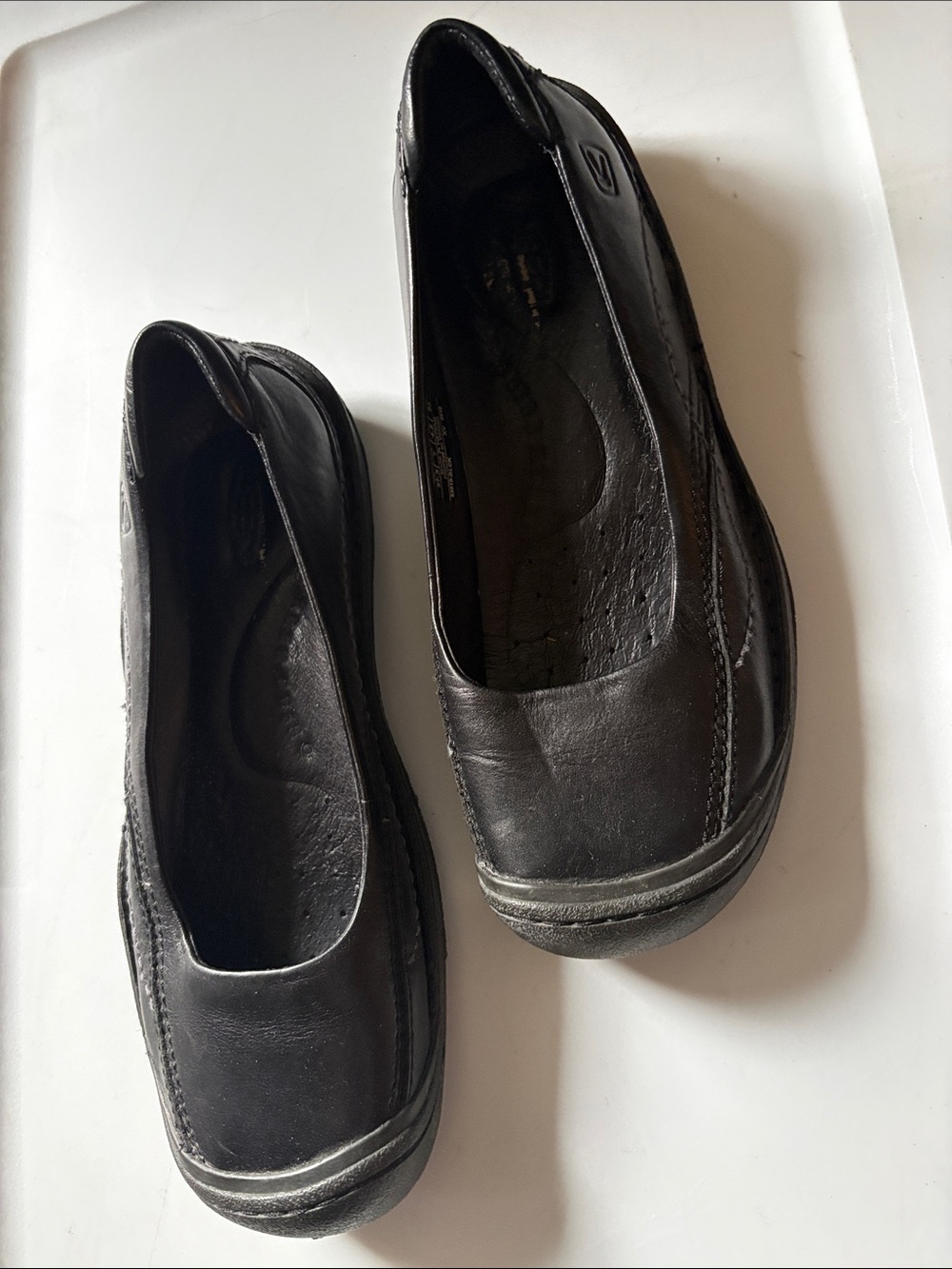 KEEN BlackLeather Ballerina Slip On Flats